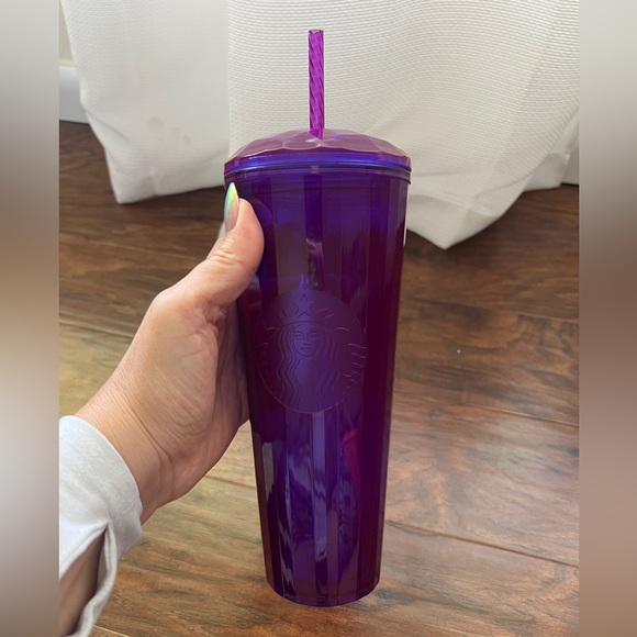 Starbucks Other - Dark purple/maroon clear design large Starbucks cup